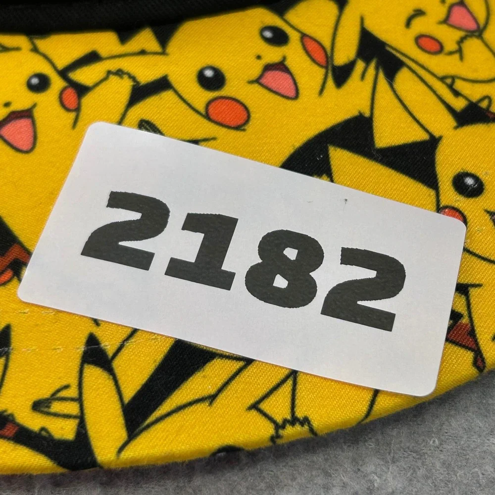 Pokemon Poke Ball Youth Black Hat Pikachu Print Brim Snapback OSFM